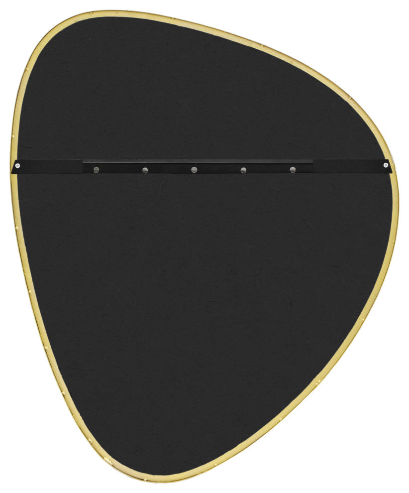 Finch Glass Mirror With Iron Frame, Brushed Gold, 30" H