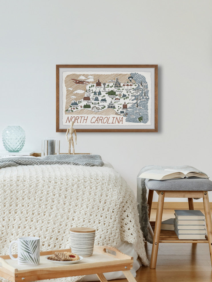 "North Carolina Spots" Framed Painting Print, 24x16