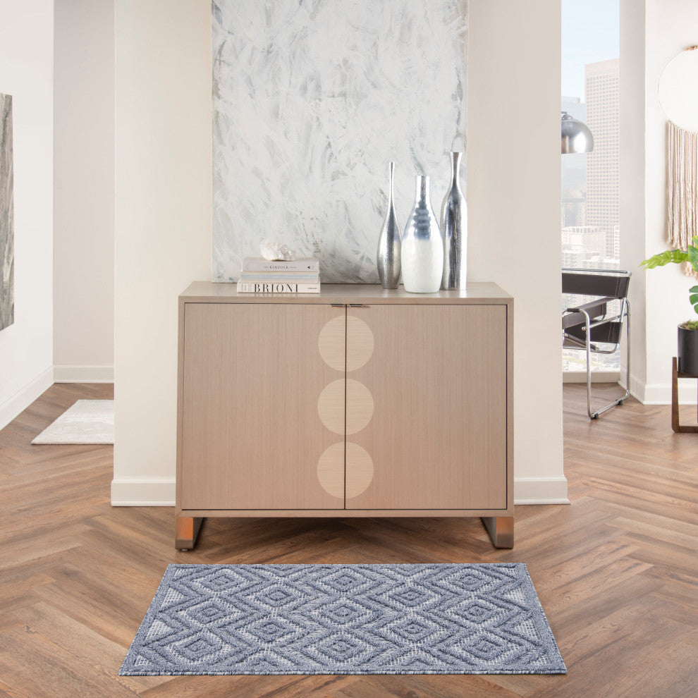 Nourison Versatile 2' x 4' Denim Blue Modern Area Rug