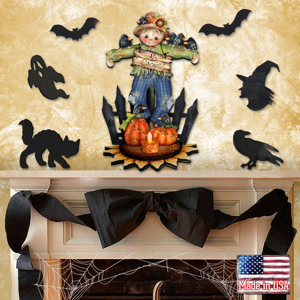 No Crows Scarecrow Door Hanger