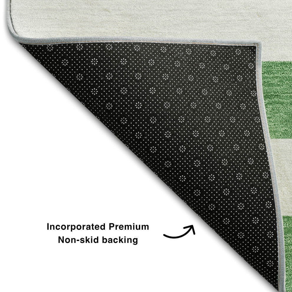 Premium Machine Washable Mayfield AMF528 Green 3' x 5' Rug