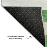 Premium Machine Washable Mayfield AMF528 Green 3' x 5' Rug