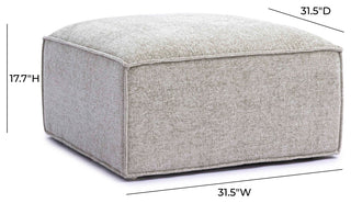 Mindy Chenille Basketweave Ottoman, Taupe