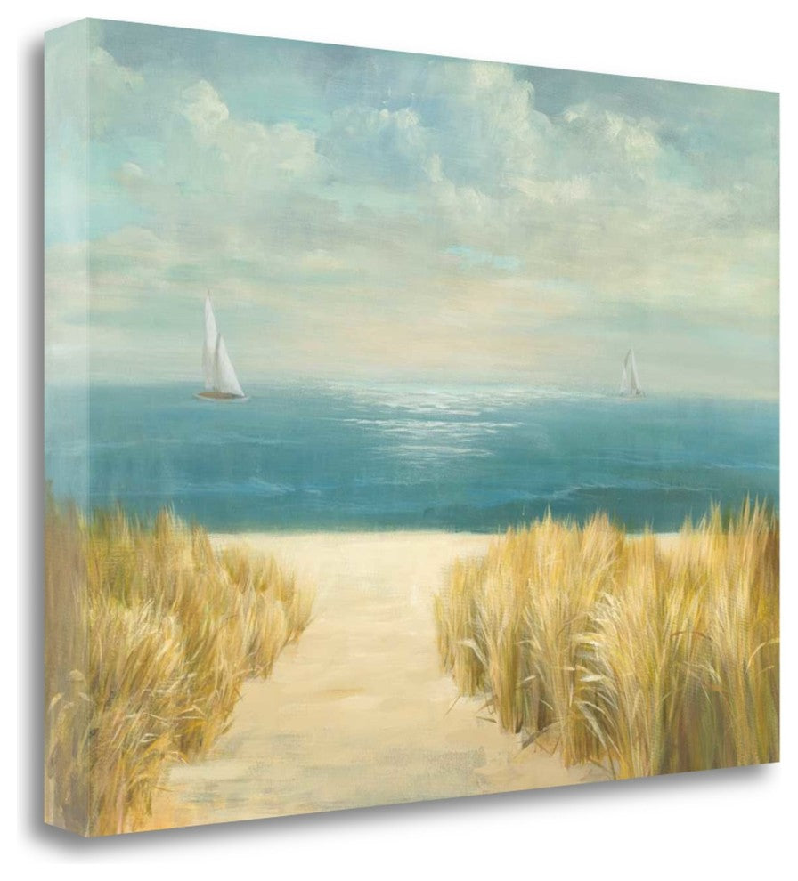 "Seascape With Boat" By Nai Danhui, Giclee Print on Gallery Wrap Canvas