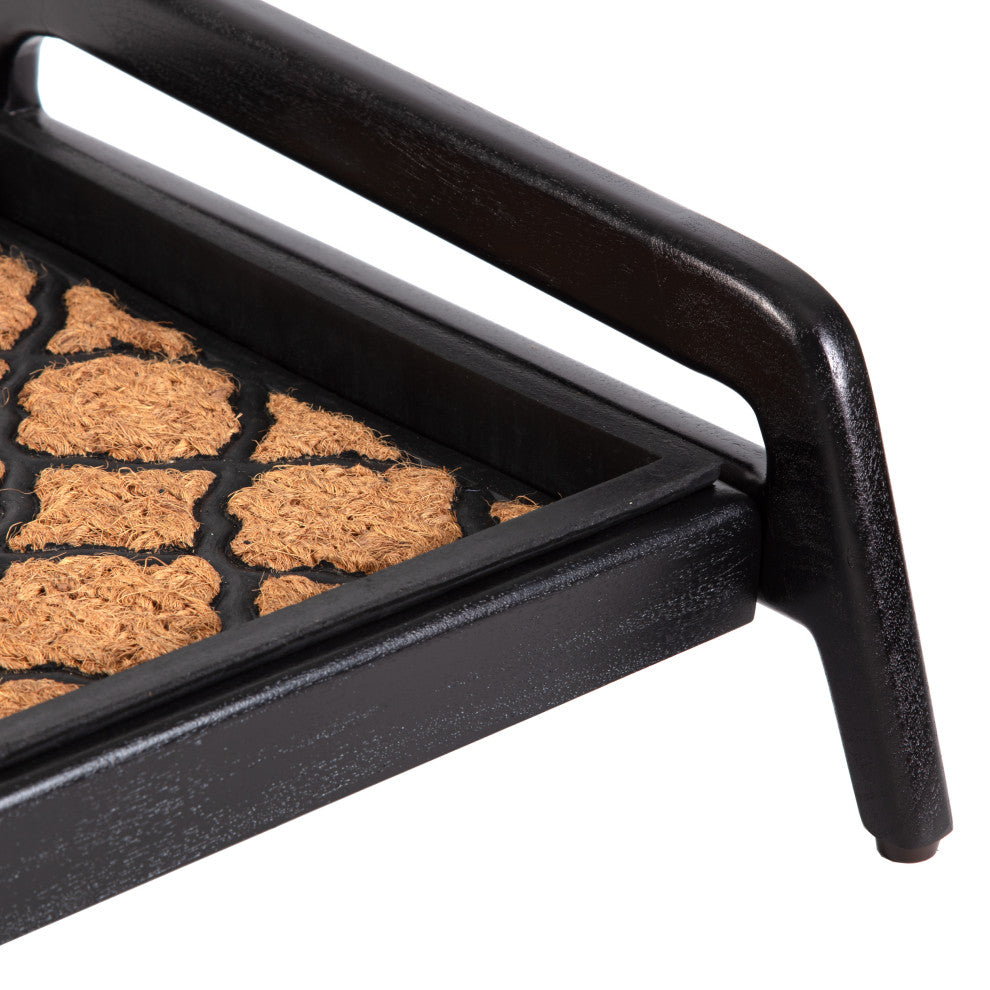 Single-Tier Black Stand With 2-Pair Rubber Boot Tray Shangri-La