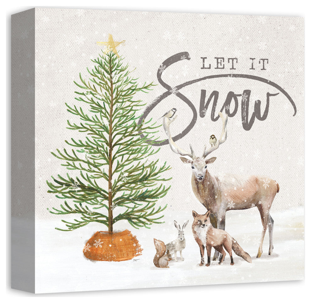 Let It Snow 12x12 Canvas Wall Art