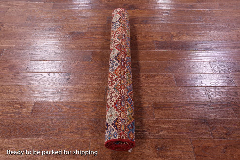 Handmade Khorjin Super Kazak Wool Rug 4' 0" X 6' 7" - Q12619