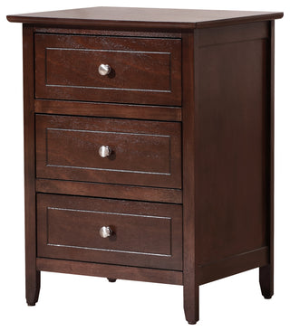 Drake 3-Drawer Nightstand, Cappuccino