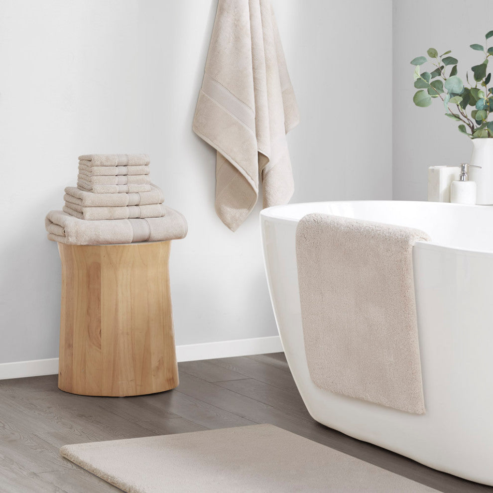 Madison Park Signature Marshmallow Bath Rug, Taupe, 20x24" Contour