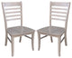 Set of Two Roma Ladderback Chairs, Washed Gray Taupe