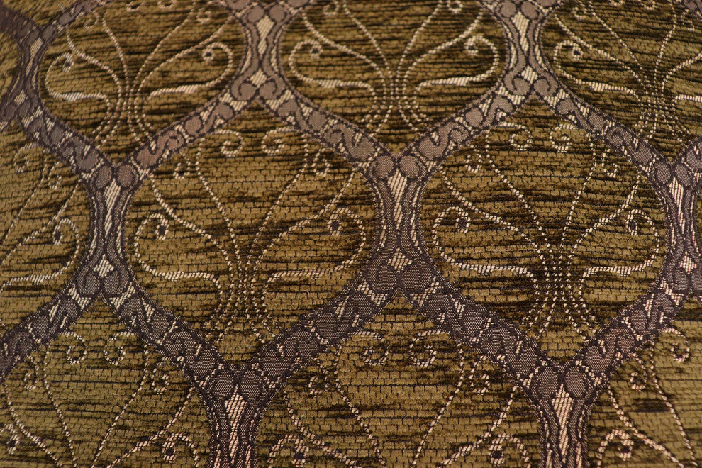 Trellis Myrtus Chenille Decorative Contemporary Turkish Pillow, Green