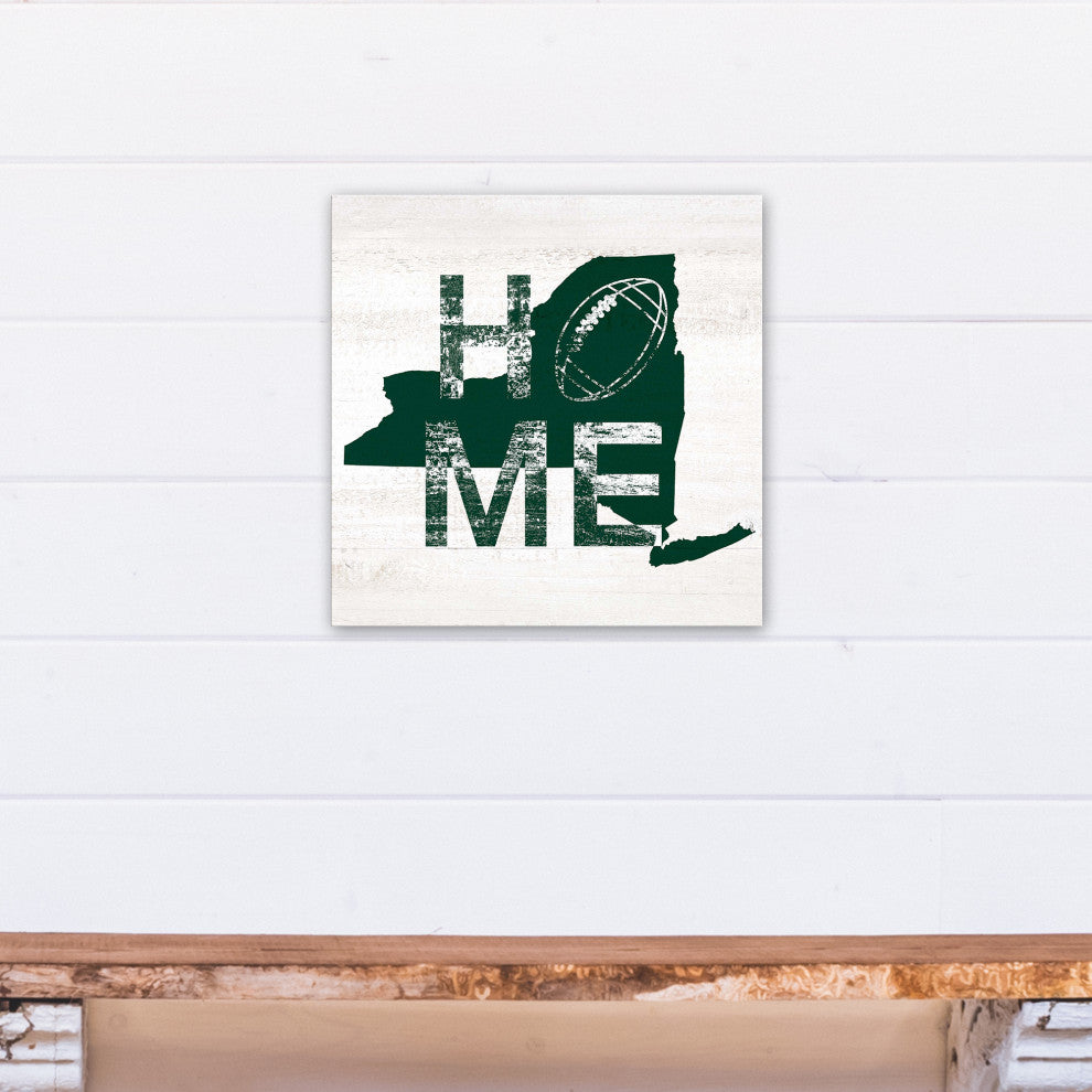 New York Football State Pride 16x16 Canvas Wall Art, Green