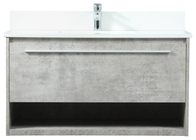 Elegant Decor Roman Bathroom Vanity Concrete Grey