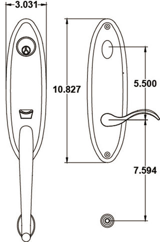 Rockwell Premium Solid Brass Entry Door 200 Series Handleset, Brushed Nickel