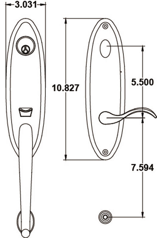 Rockwell Premium Solid Brass Entry Door 200 Series Handleset, Brushed Nickel