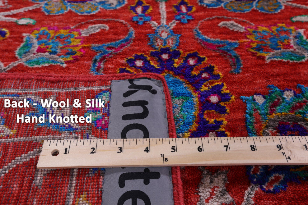 Persian Handmade Wool & Silk Rug 8' 11" X 11' 11" - Q14921