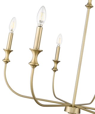 6 Light 28.25 in. Vintage Brass Chandelier