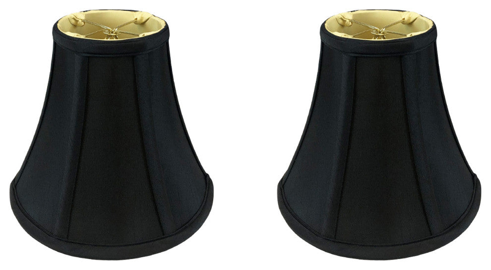 Royal Designs True Bell Basic Lamp Shade, Round Clip Fitter, Black, 4x8x7, Set o