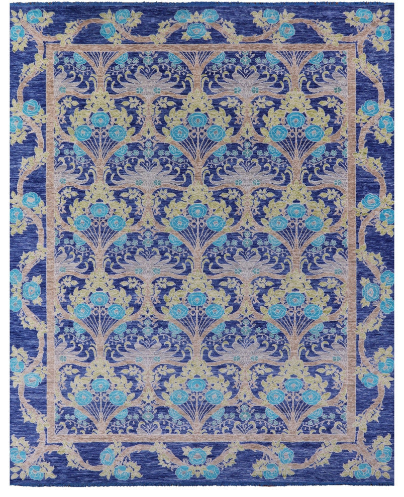11' 11" X 15' 0" Handmade William Morris Wool Rug - Q15733