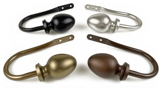 Faye Curtain Holdback, Pair, Satin Nickel