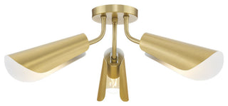 Cornett Collection 44.12" 3-Light Gold Semi- Flush Mount Light, Brushed Gold