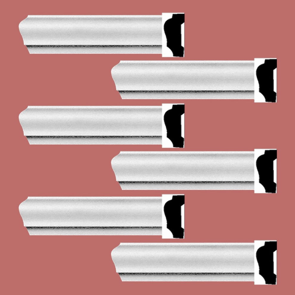 Cornice White Urethane Alison Simple Design 6 Pieces Totaling 564" Length