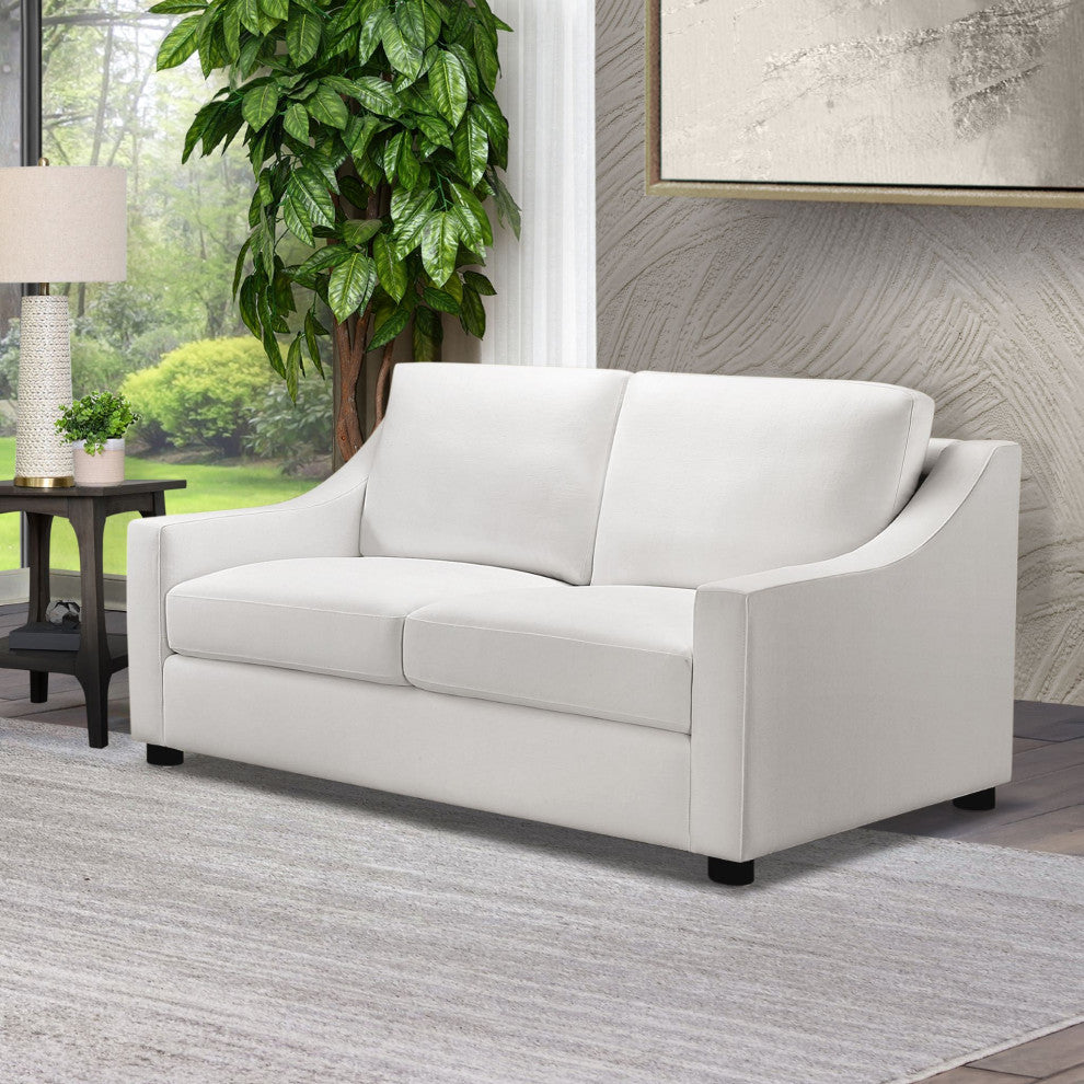 Garcelle Stain-Resistant Fabric Loveseat, White