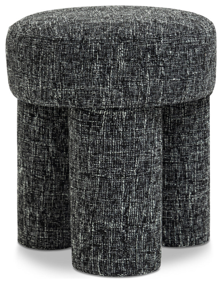 Larson Polyester Upholstered Ottoman/Stool, Black