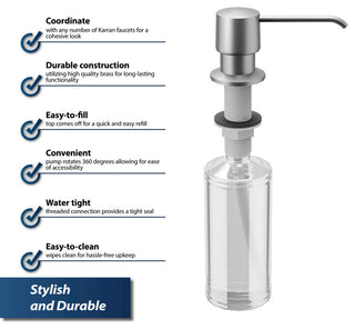 Karran SD25 Kitchen Soap/Lotion Dispenser, Stainless Steel