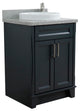 25" Single Sink Vanity, Dark Gray Finish With Gray Granite And Round Sink