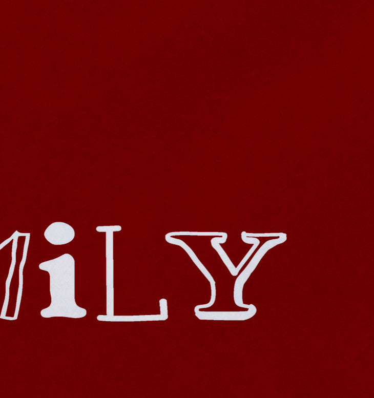 18"x14" Family, Word Print Placemat, Red, Set of 4