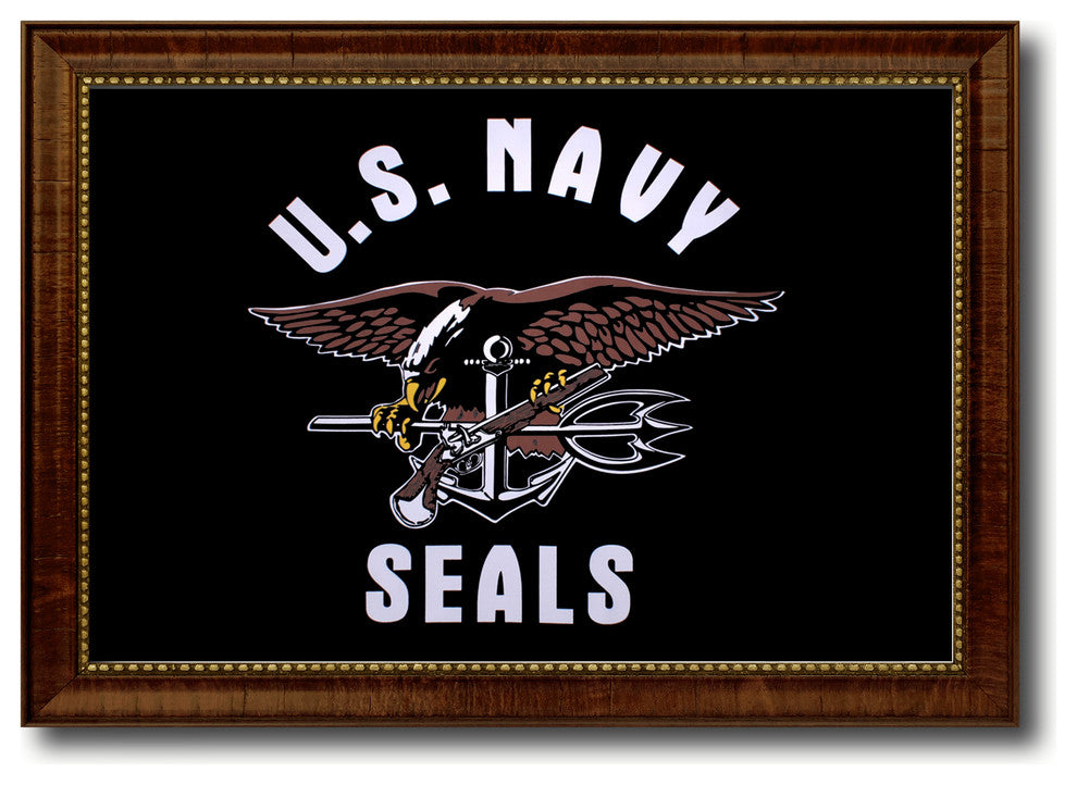 US Navy Seals Military Flag Canvas Print, 15"x21"