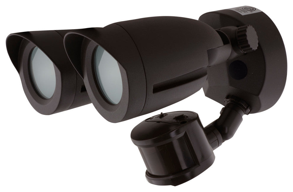 LED Security Light - Dual Head - Motion Sensor Included - Bronze Finish - 3000K