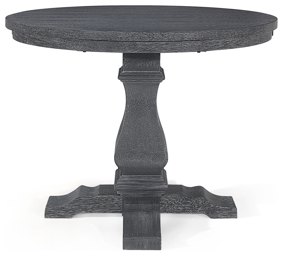 Judith Rustic Wood Expandable Oval Dining Table, Grey