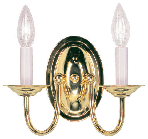 Home Basics Wall Sconce, Polished Brass