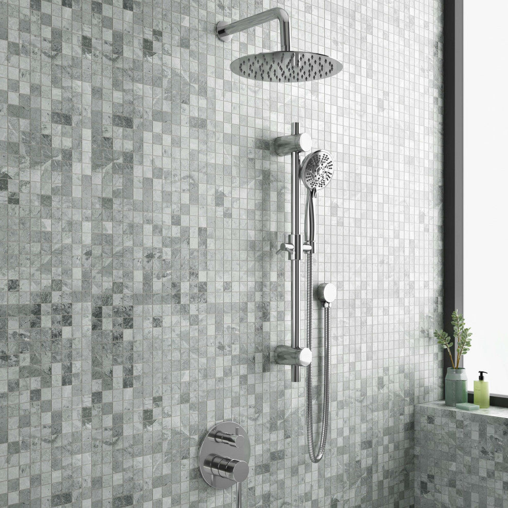 Pulse 3006-CH ShowerSpas Brushed-Nickel Combo Shower System in Chrome