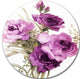 Bunch Of Purple Flowers, Floral Disc Metal Artwork, 11"