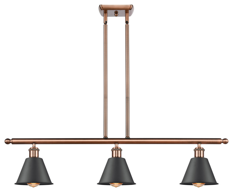 Innovations 516-3I-AC-M8-BK-LED 3-Light Island Light, Antique Copper