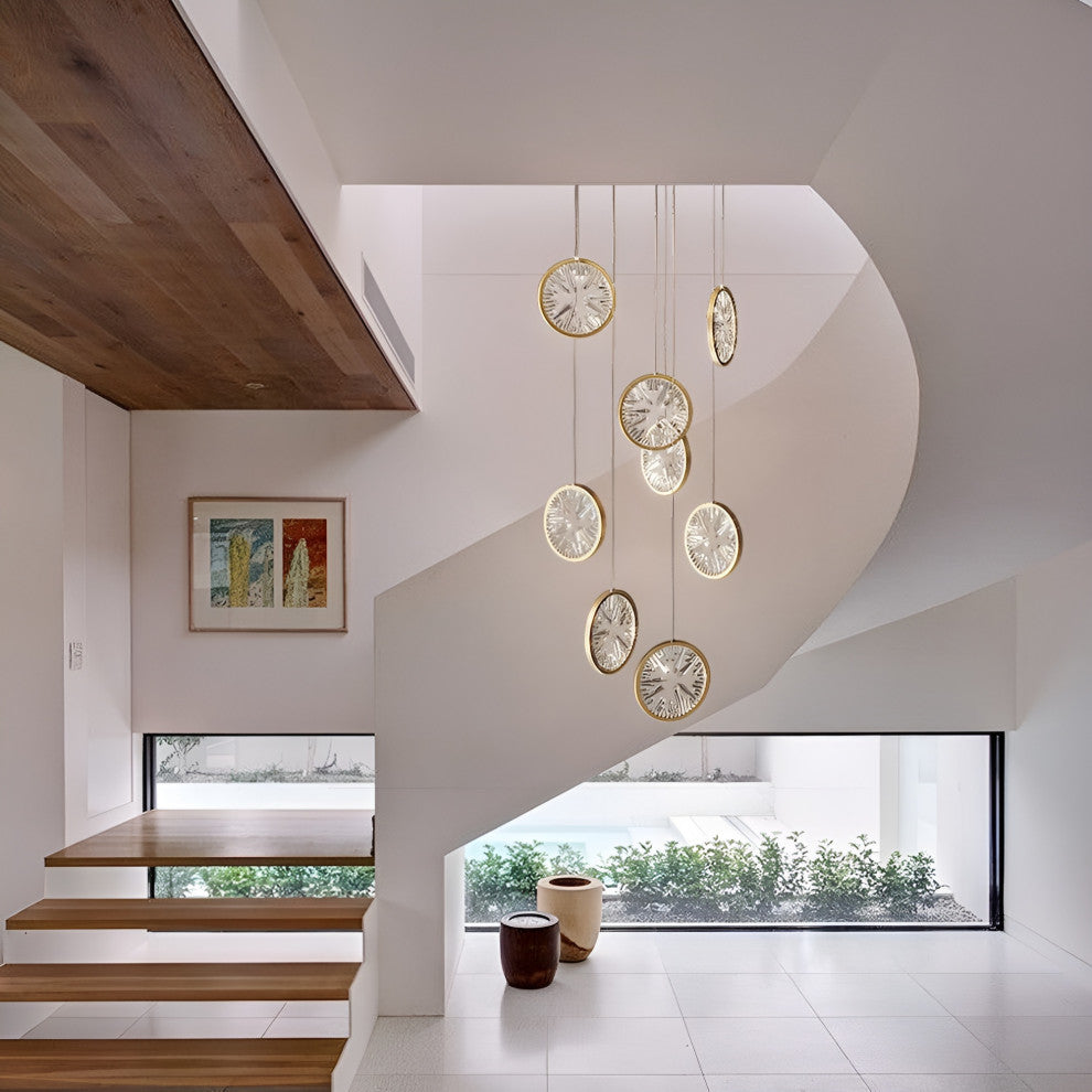 Bezaudun-les-Alpes | Gold Rings Crystal Chandelier, L8