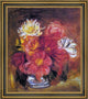 Pierre Auguste Renoir Dahlias Framed Premium Canvas Print, 16"x20"