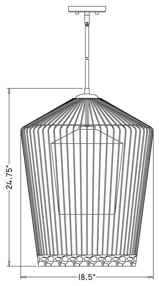Zlite 342P19-MB 1-Light Pendant, Clear Seeded