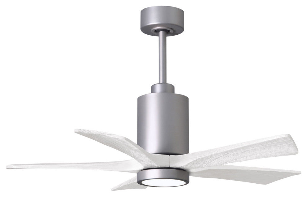 Matthews Fan Patricia-5 With Kit, Brushed Nickel, 42", Matte White