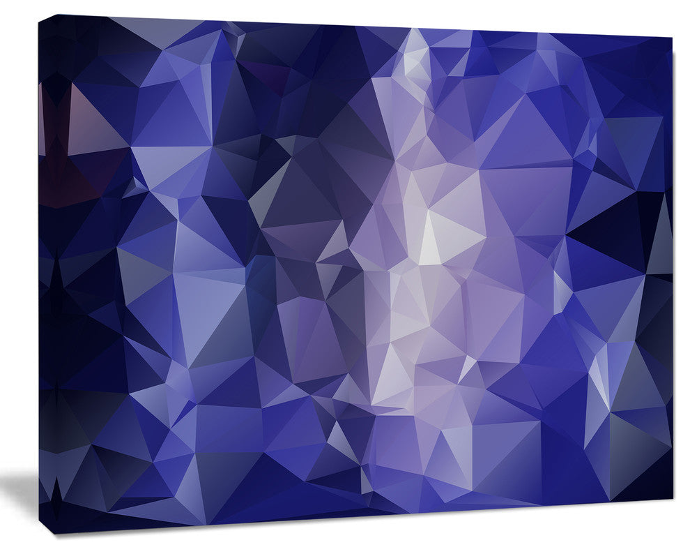 Blue Polygonal Mosaic Pattern, Abstract Canvas Art Print, 20x12