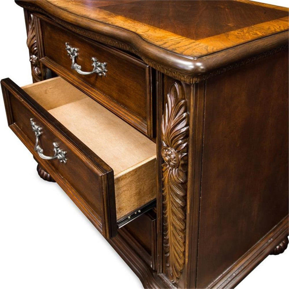 Furniture of America Eleo Traditional Wood 3-Drawer Nightstand in Brown Cherry