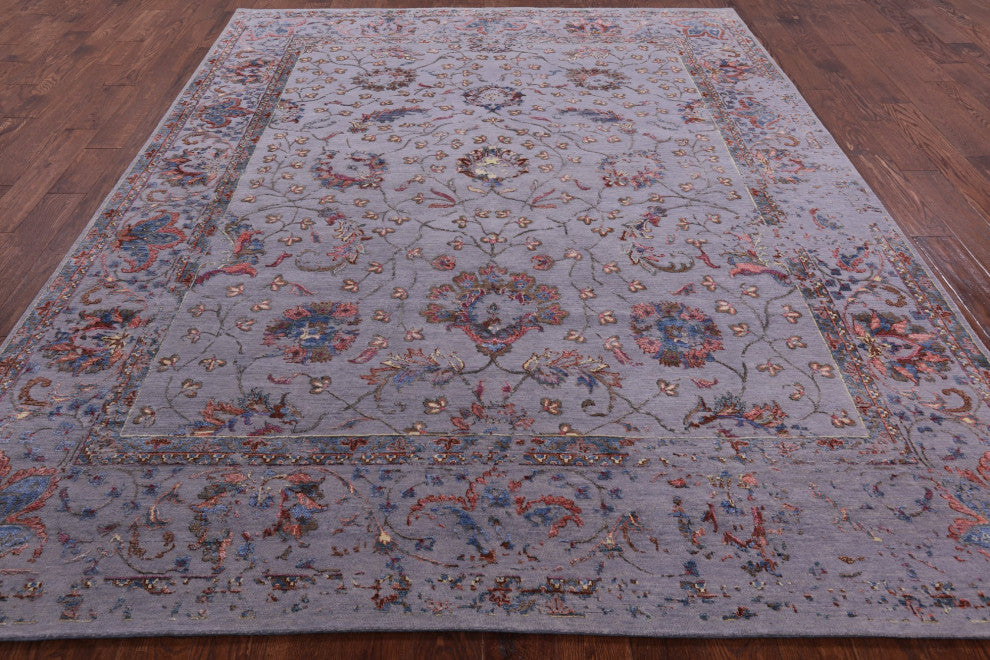 Wool and Silk Persian Hand-Knotted Rug 8' 0" X 10' 0" Q6240