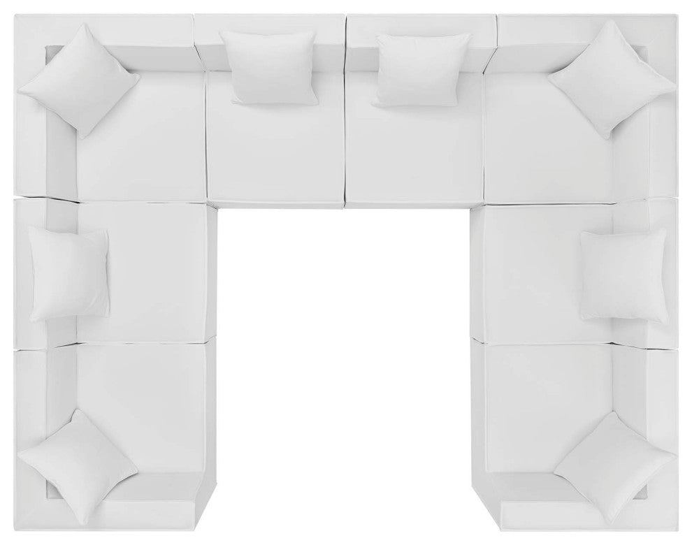 Saybrook Outdoor Patio Upholstered 8-Piece Sectional Sofa White