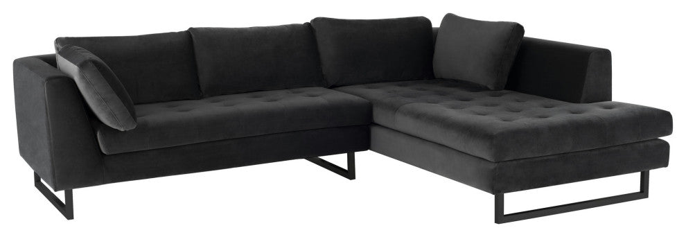 Janis Shadow Grey Fabric Sectional Sofa, HGSC531