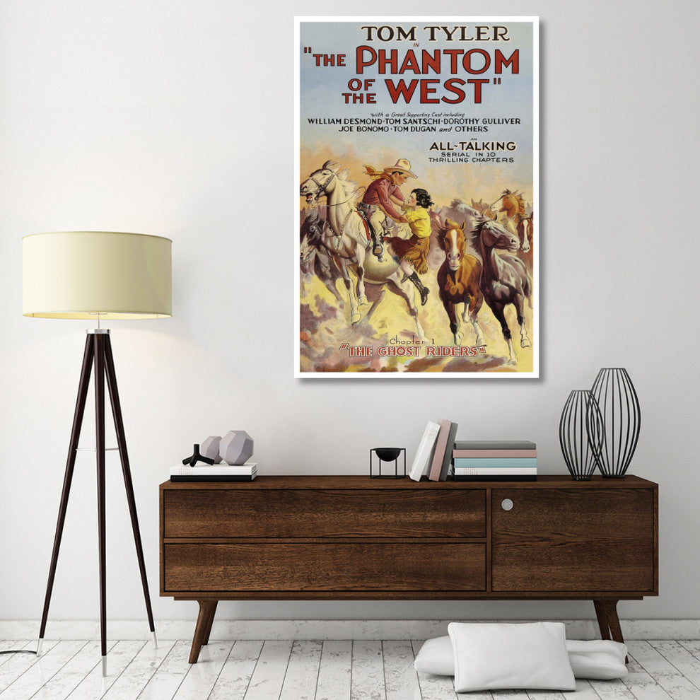 "Vintage Westerns: Phantom of the West - Ghost Riders" Print, 42"x62"