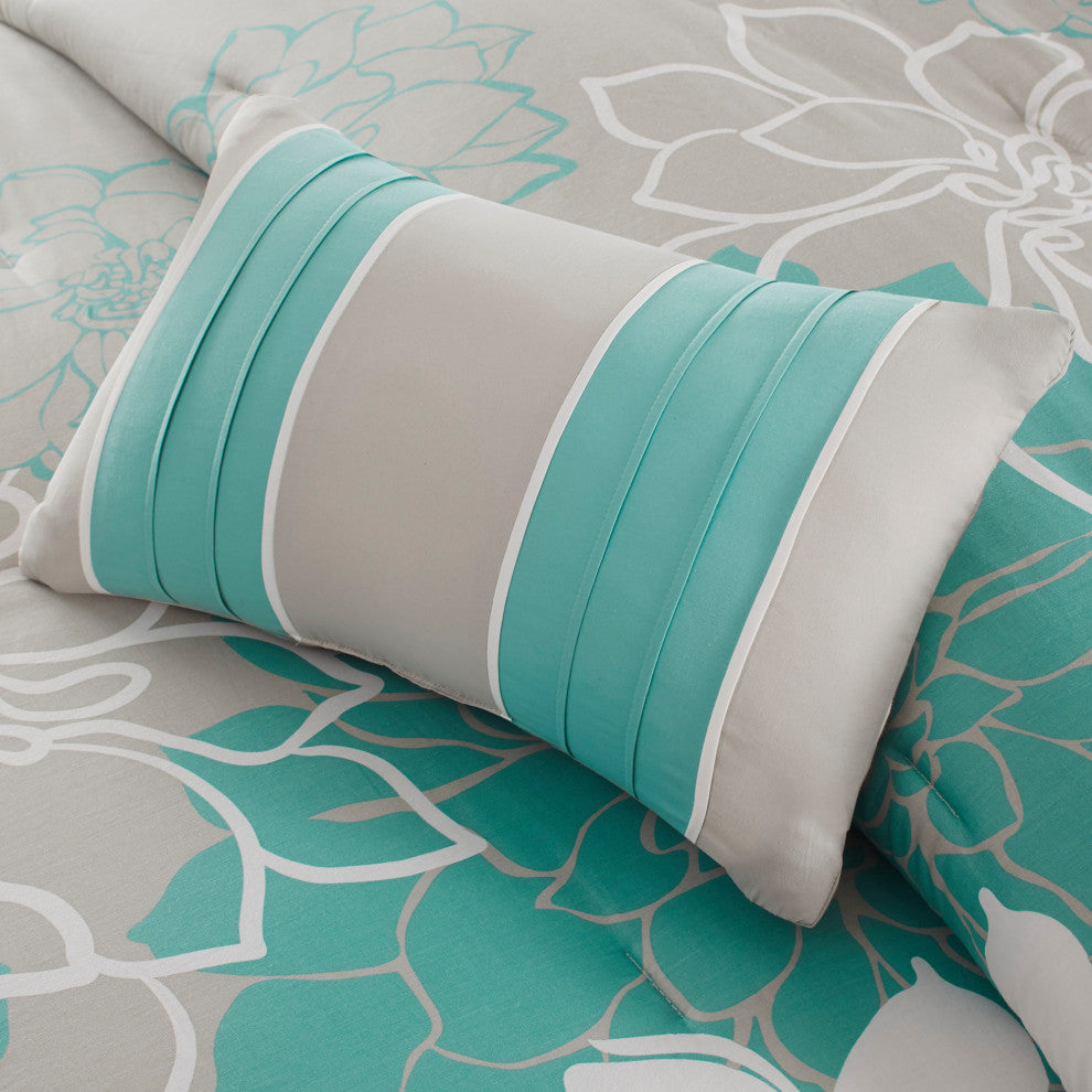Madison Park Sateen Printed 7Pcs Comforter Set, California King