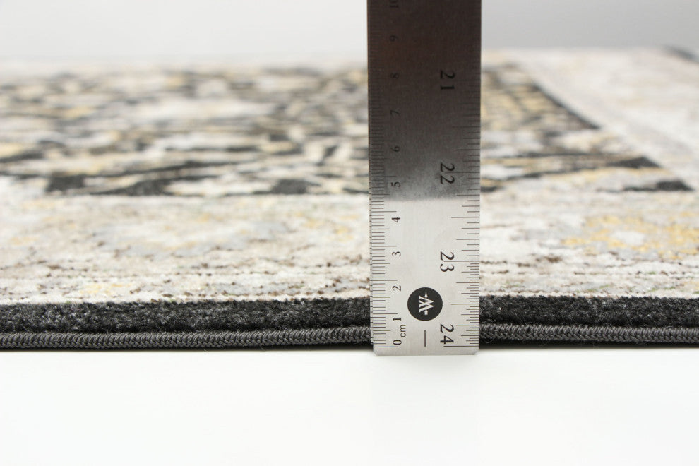 Aqua Legacy Area Rug, Black, 6'x9'